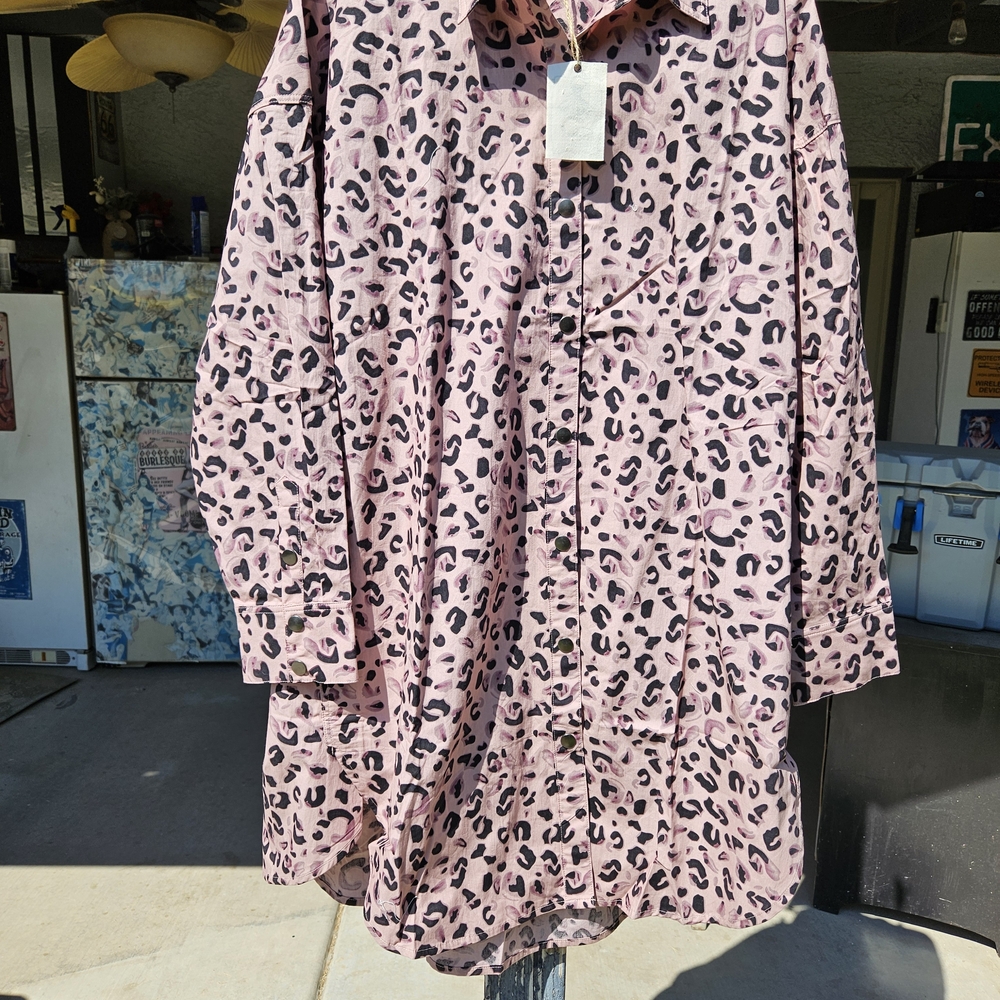 Pink Leopard Print Women's Dress